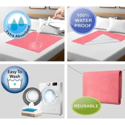 Elementary Smart Dry Waterproof Bed Protector Sheet Medium - Pink image 5