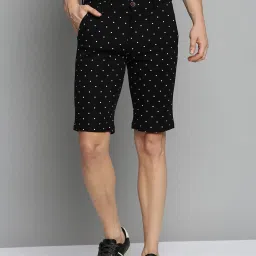 showoffff SHOW OFF Black Cotton Regular Fit Printed Shorts image 1