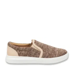 Mochi Women's Beige Walking Shoes image 1