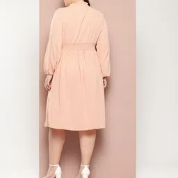 Sztori Plus-Size Tie-Up Neck A-Line Midi Dress image 5