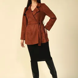 Beatnik Notched Lapel Collar Double Breasted Coat image 5