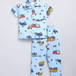NAUTI KIDZ Boys Cartoon Characters Printed Short Sleeves Cotton Night suit-image-96