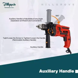 Hillgrove 1000 W 13 mm Drill Machine with Gloves, 6 Pcs Masonry & Metal Drill Bit, HGCM221M1 image 4