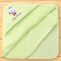 CUCUMBER Terry Knit Hooded Hand and Face Towel with Text Embroidery - Green-picture-36