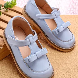 Babyoye Velcro Closure Solid Party Shoes - Light Blue-image-80