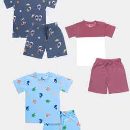 Orange Sugar Unisex Kids Printed T-shirt with Shorts-image-28