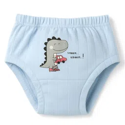 CUCUMBER Cotton Knit Panties with Animal Print Pack of 2 - Baby Pink & Light Blue image 2