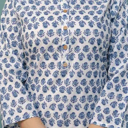 FERANOID Floral Printed Pure Cotton Short Kurtis image 5