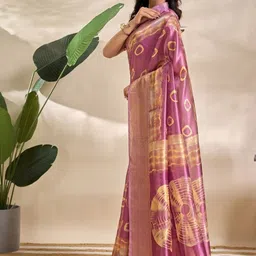 Yanthistore Tie and Dye Zari Silk Blend Handloom Mysore Silk Saree image 3