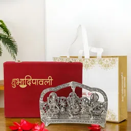 INTERNATIONAL GIFT Silver-Toned Laxmi Ganesh Saraswati Religious Idol Showpiece With Box-picture-19