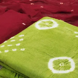 Peachmode Women Bandhani Printed Unstitched Dress Material image 2