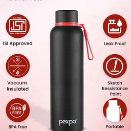 Pexpo Black & Red Double Wall Vacuum Water Bottle 1 L image 5