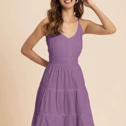 Moomaya Purple Regular Fit A Line Dress-picture-20