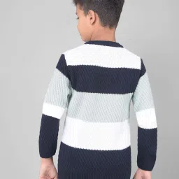 Crimsoune Club Kids Multicolor Color Block Full Sleeves Sweater image 2