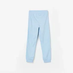 Fame Forever by Lifestyle Kids Powder Blue Cotton Printed Trackpants image 2