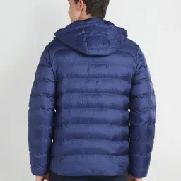 U.S. Polo Assn. Denim Co. Dark Blue Regular Fit Quilted Hooded Jacket image 2