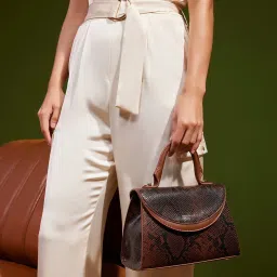 Miraggio Barbara Brown Medium Animal Effect Satchel Handbag image 2