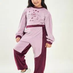 StyloBug Girls Purple Placement print Sweat Shirt image 2