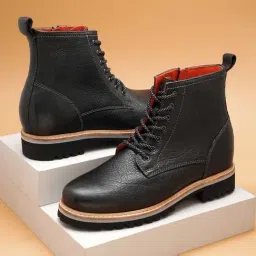 Ruosh Men's Black Derby Boots-image-23
