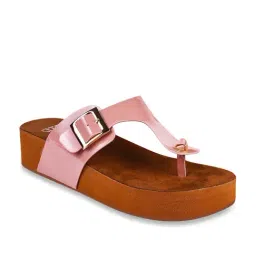 The White Pole Women's Nude T-Strap Wedges image 2