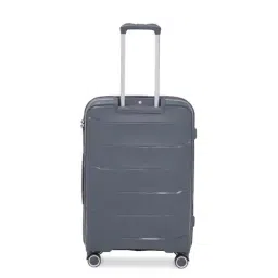 Swiss Military Grey 8 Wheels Medium Hard Cabin Trolley Bag image 4