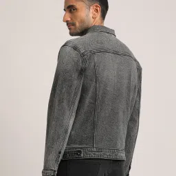 EVERBLUE Charcoal Regular Fit Denim Jacket image 2