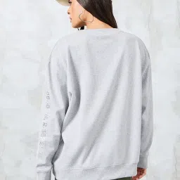 Styli Grey Cotton Printed Sweatshirt image 2