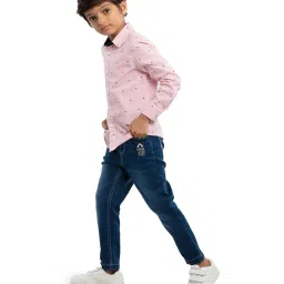 Under Fourteen Only Kids Pink Printed Full Sleeves Shirt image 4