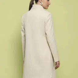 MADAME Off White Plain Long Coat image 2