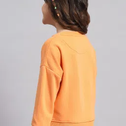 Monte Carlo Kids Orange Printed Full Sleeves Sweatshirt image 2