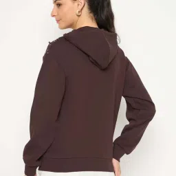 MADAME Brown Cotton Printed Sweatshirt image 2