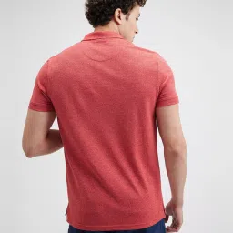 Pepe Jeans Dark Red Regular Fit Self Pattern Polo T-Shirt image 2