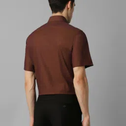 Louis Philippe Brown Cotton Regular Fit Texture Shirt image 2