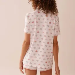 La Vie En Rose White Regular Fit Printed Sleepwear Shirt image 2