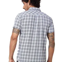 Spykar Blue Cotton Regular Fit Checks Shirt image 2