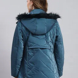 Monte Carlo Teal Regular Fit Hooded Jacket image 2