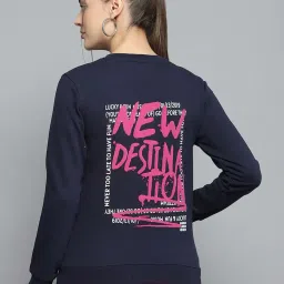 Rock.it Navy Blue Regular Fit Printed Sweatshirt image 2