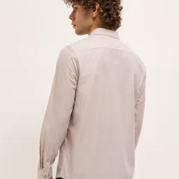 The Bear House Beige Cotton Tailored Fit Solid Formal Shirt image 2