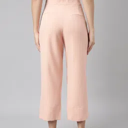 showoffff SHOWOFF Peach Straight Fit Mid Rise Trousers image 2