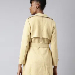 showoffff SHOWOFF Yellow Regular Fit Trench Coat image 2
