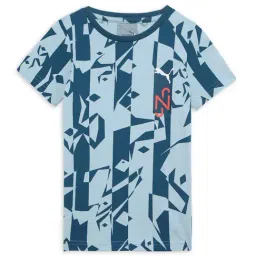 Puma Kids NEYMAR JR Ocean Blue Cotton Printed T-Shirt-image-30