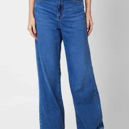 Spykar Dark Blue Cotton Relaxed Fit High Rise Jeans-image-14