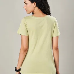 Ajile by Pantaloons Green Cotton T-Shirt image 2