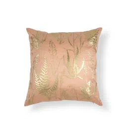 Home4U Elena Pink & Gold Poly Silk Cushion Cover - Set of 1 image 1