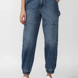 FOREVER 21 WOMEN HIGH WAIST JOGGER FIT ANKLE LENGTH JEANS-picture-13