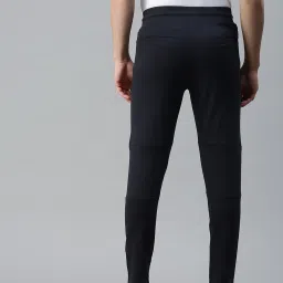 showoffff SHOWOFF Navy Blue Cotton Slim Fit Solid Trackpants image 2