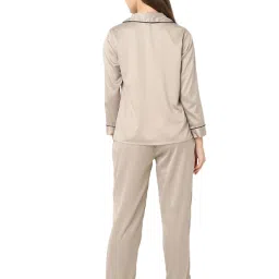 Smarty Pants Brown Satin Shirt With Pyjamas image 2