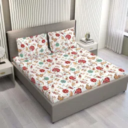 Layers Aura Multicolor Microfiber 110 GSM King Bedsheet with 2 Pillow Covers image 2