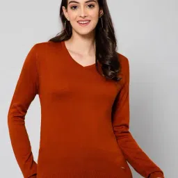 Crozo By Cantabil Maroon Wool Pullover-image-45