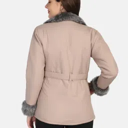 BUYNEWTREND Beige Regular Fit Jacket image 2